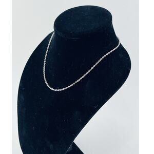 Vintage Emmons Necklace Silver Tone Spring Ring Clasp Round Link Wome Signed Tag